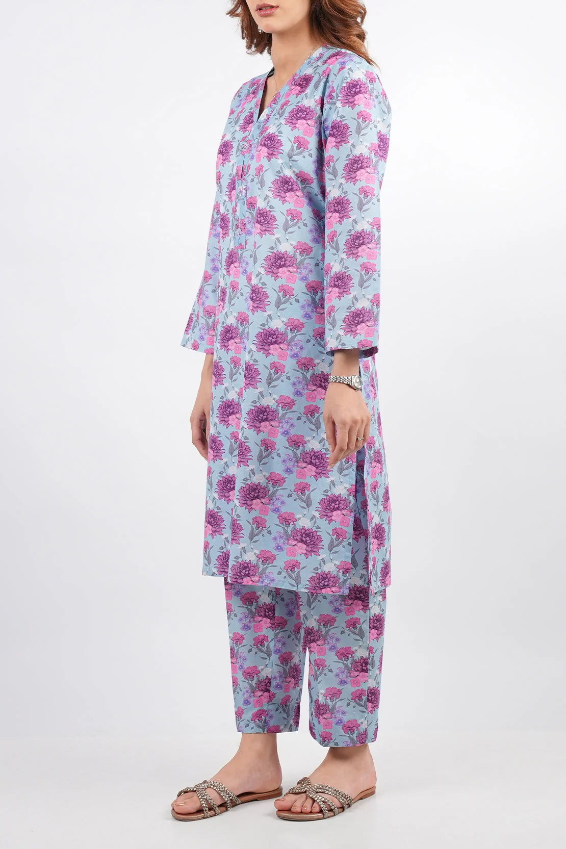 Printed Lawn Stitched 2 Piece (Shirt/Trouser) - Image 3