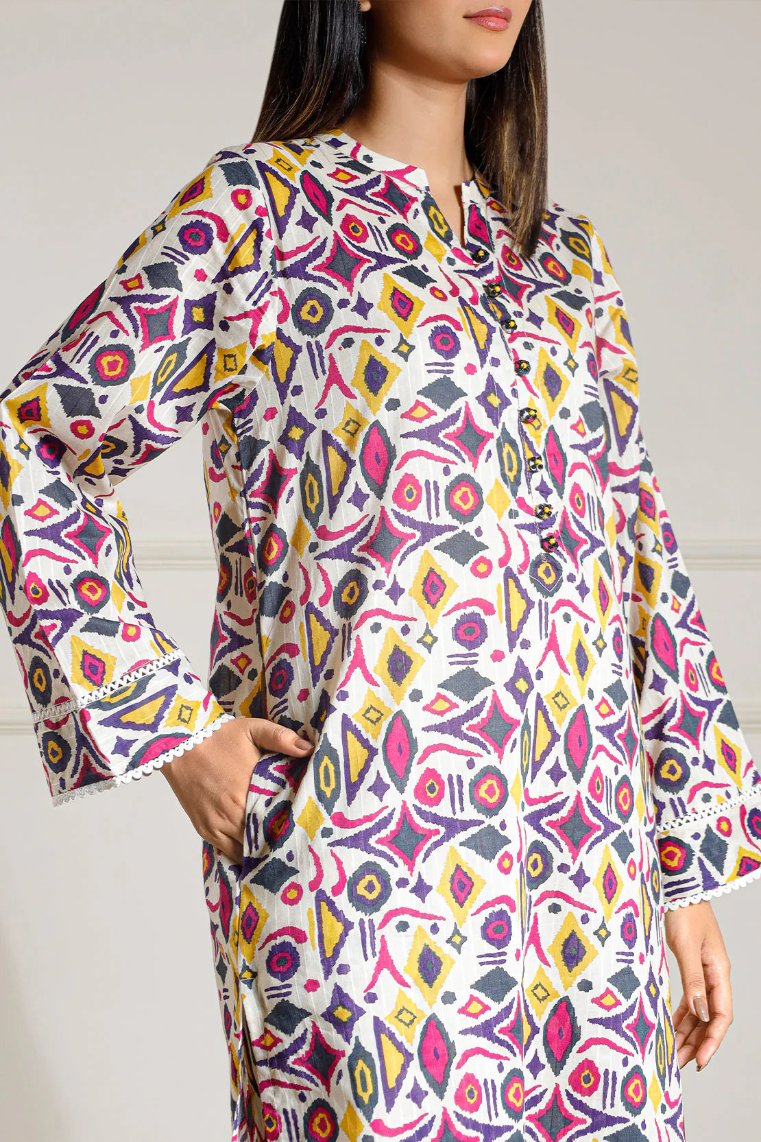 Printed Lawn Stitched 2 Piece (Shirt/Trouser) - Image 4