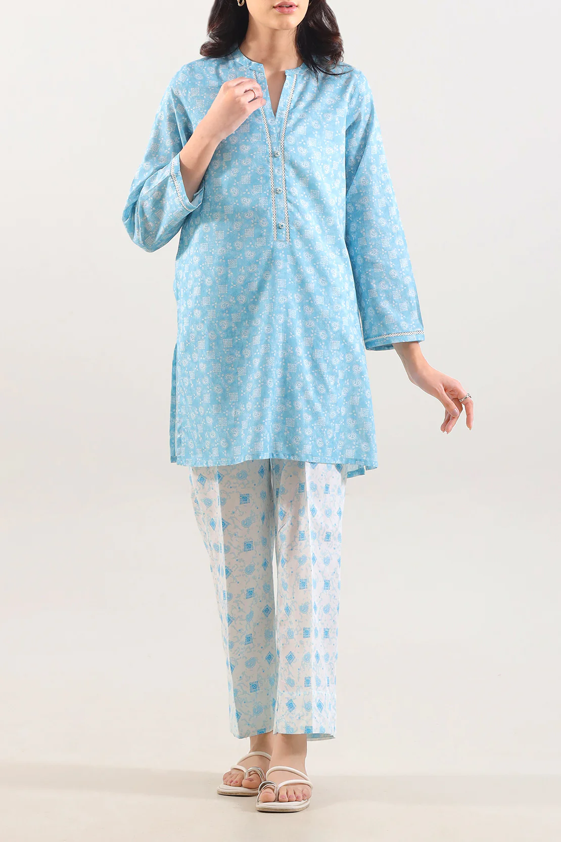 Printed Lawn Stitched 2 Piece (Shirt/Trouser) - Image 3