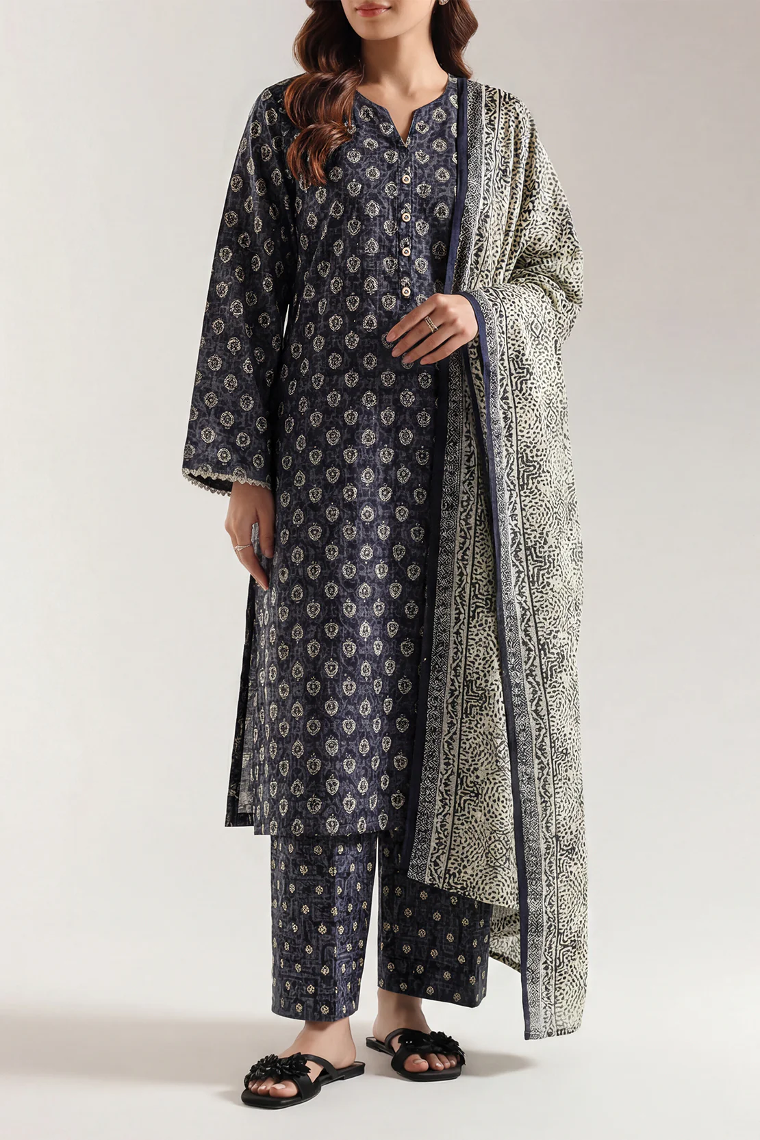 Printed Lawn Stitched 2 Piece (Shirt/Trouser) - Image 2