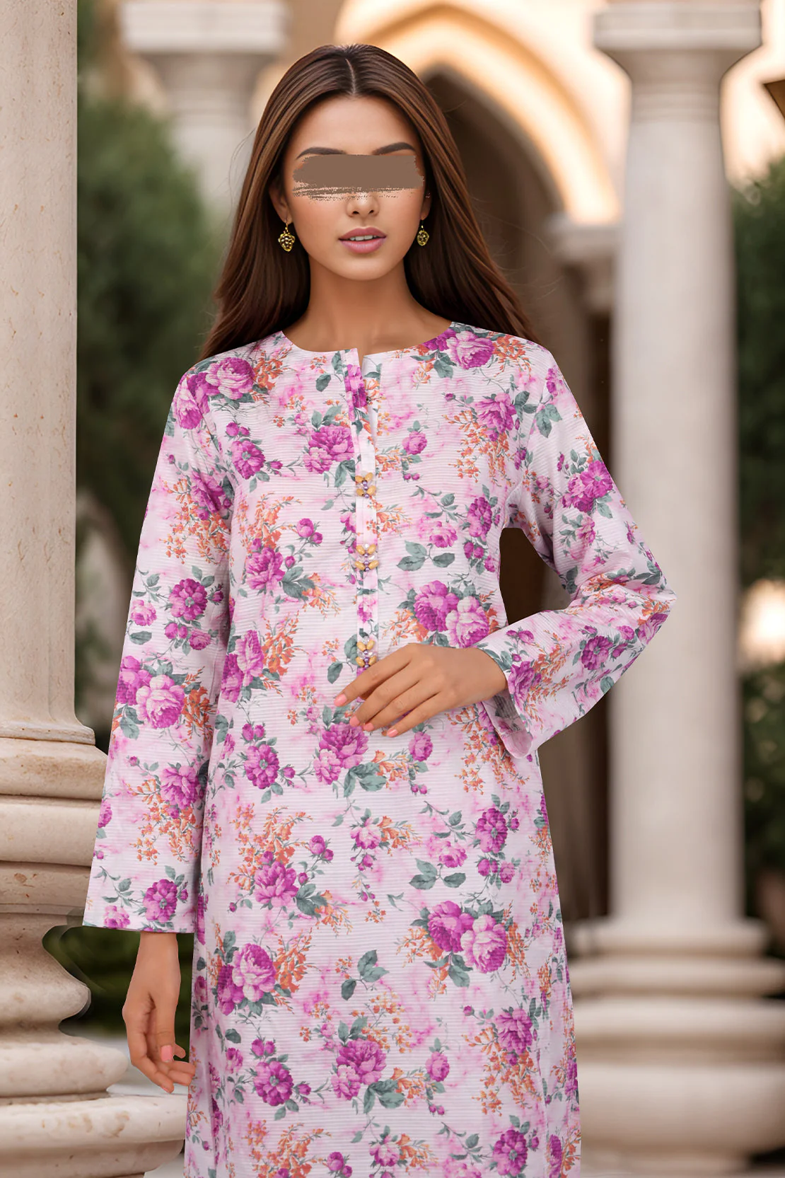 Printed Lawn Stitched 2 Piece (Shirt/Trouser) - Image 2