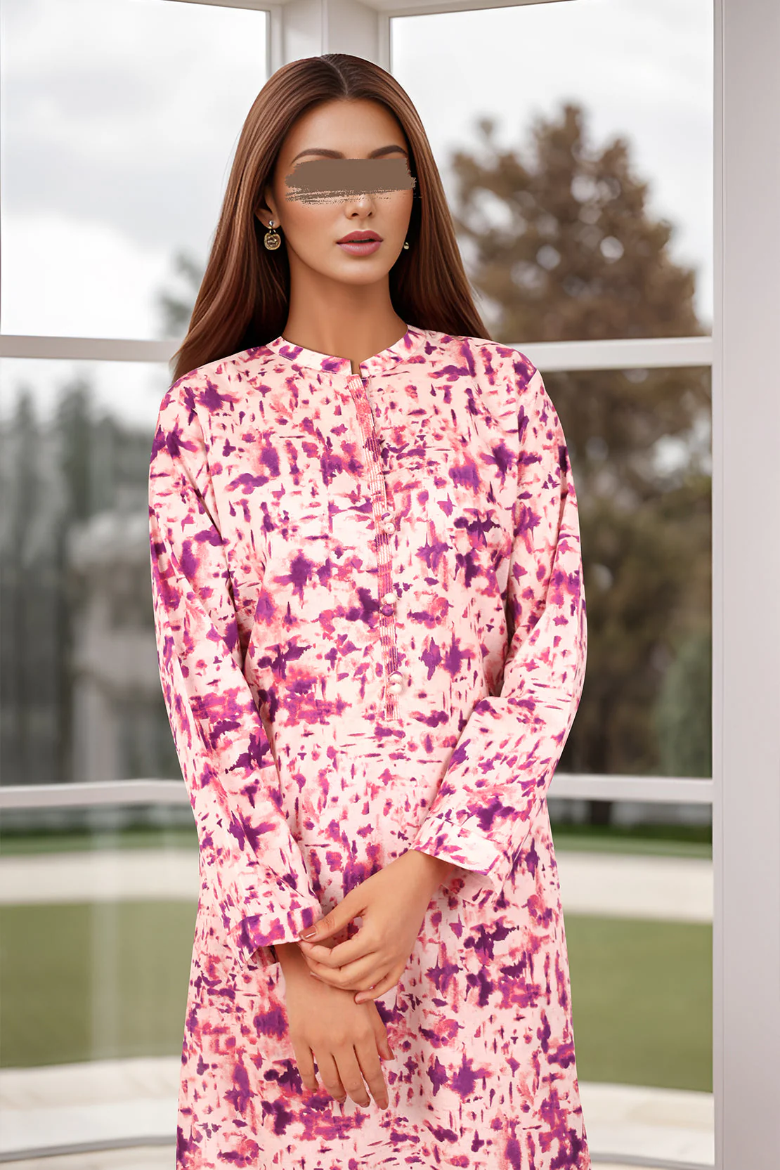 Printed Lawn Stitched 2 Piece (Shirt/Trouser) - Image 3