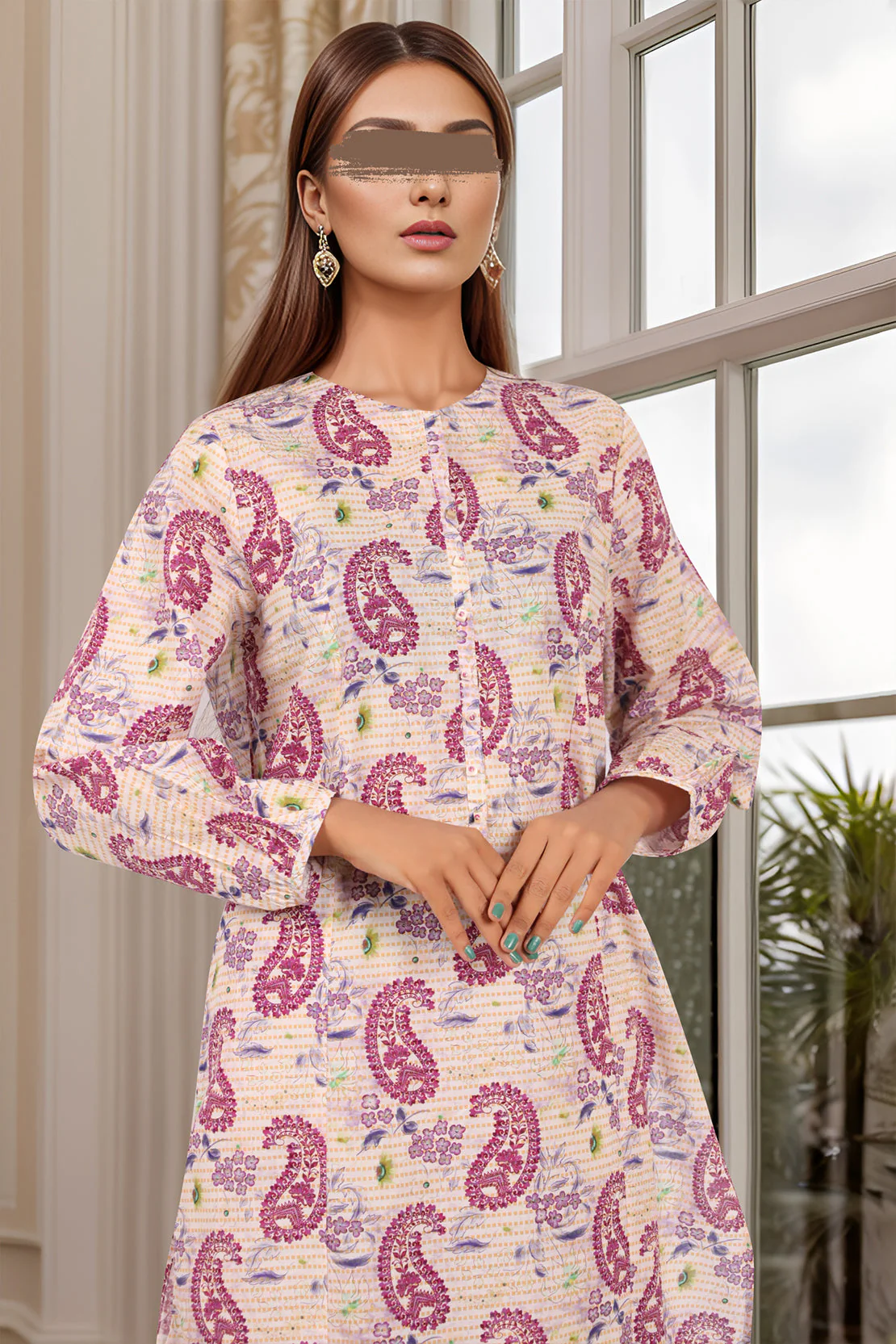 Printed Lawn Stitched 2 Piece (Shirt/Trouser) - Image 2