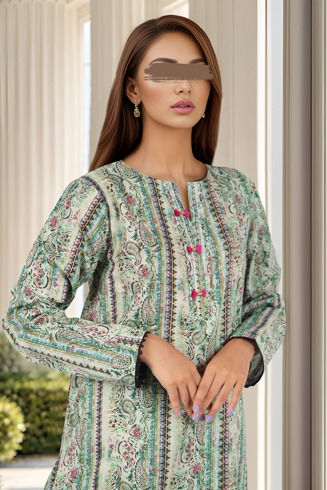 Printed Lawn Stitched 2 Piece (Shirt/Trouser) - Image 2