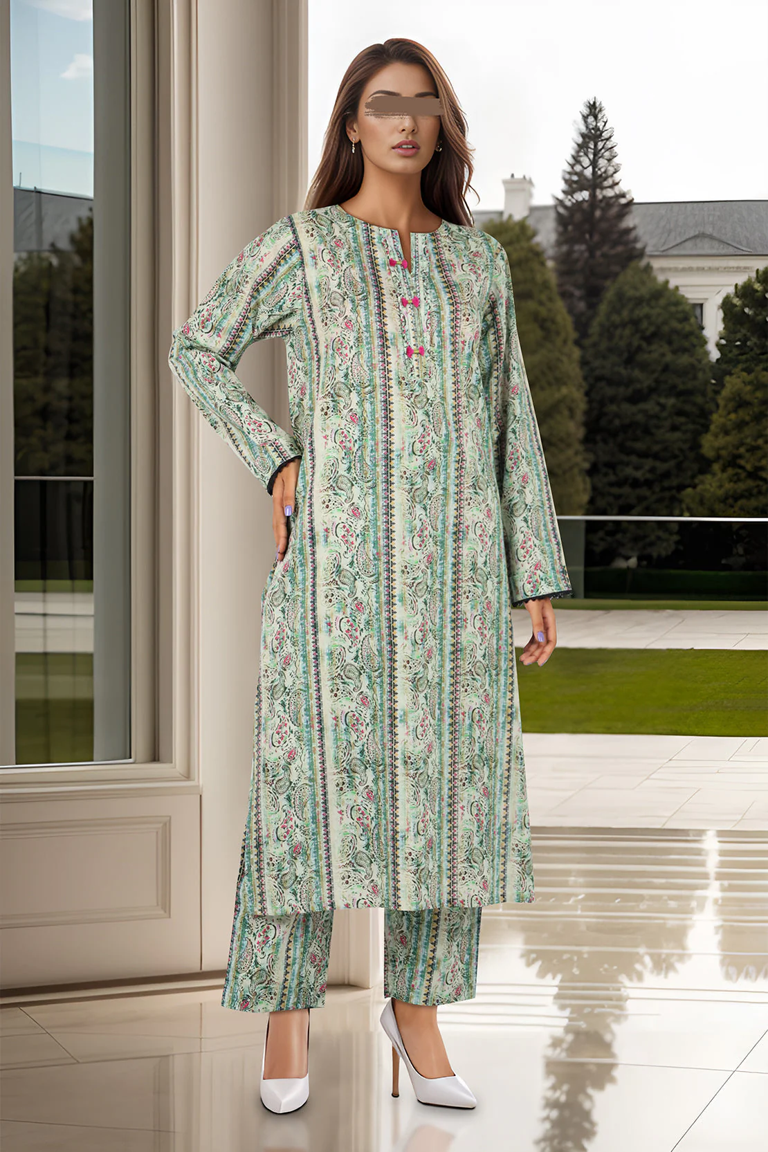 Printed Lawn Stitched 2 Piece (Shirt/Trouser) - Image 3