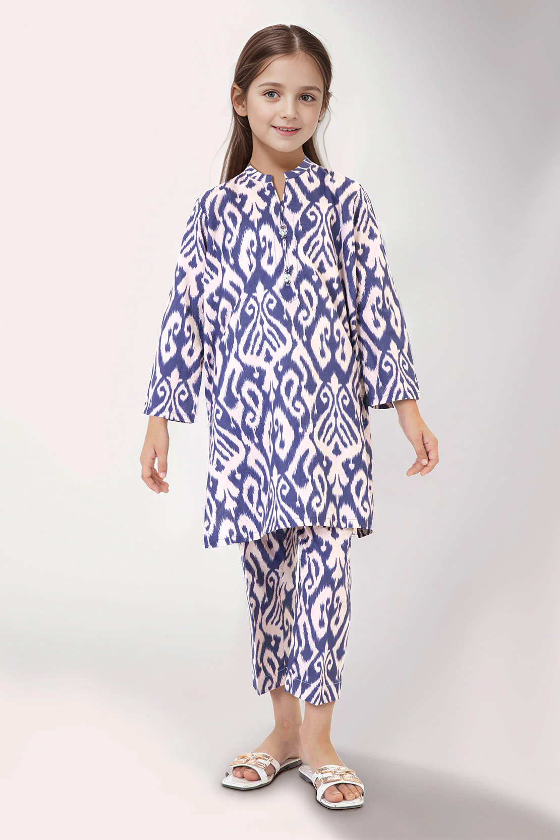 Printed Lawn Stitched 2 Piece (Shirt/Trouser) For Kids