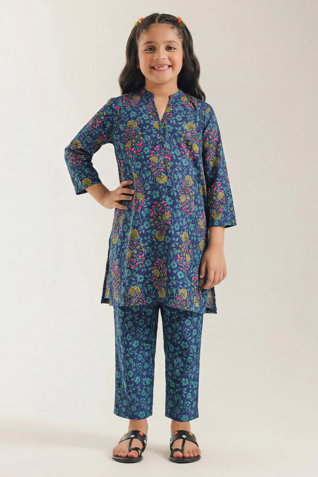 Printed Lawn Stitched 2 Piece (Shirt/Trouser)  For Kids - Image 2