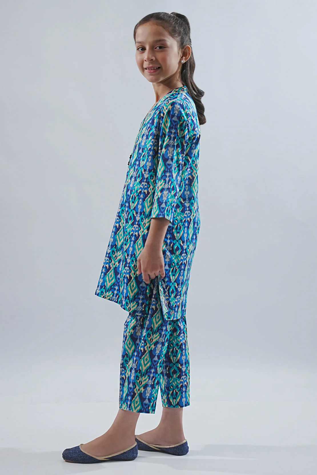 Printed Lawn Stitched 2 Piece (Shirt/Trouser)  For Kids - Image 2