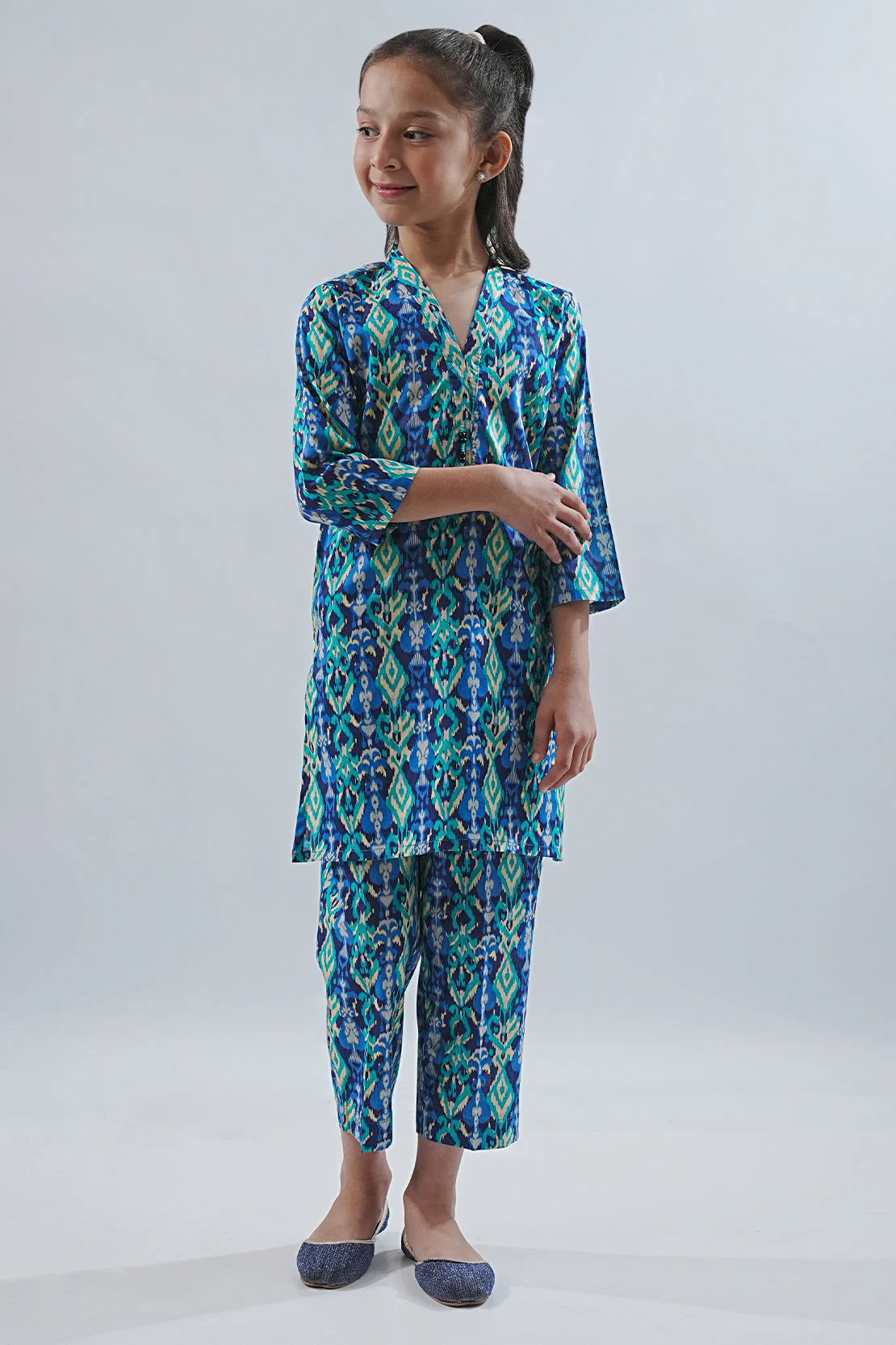 Printed Lawn Stitched 2 Piece (Shirt/Trouser)  For Kids - Image 4