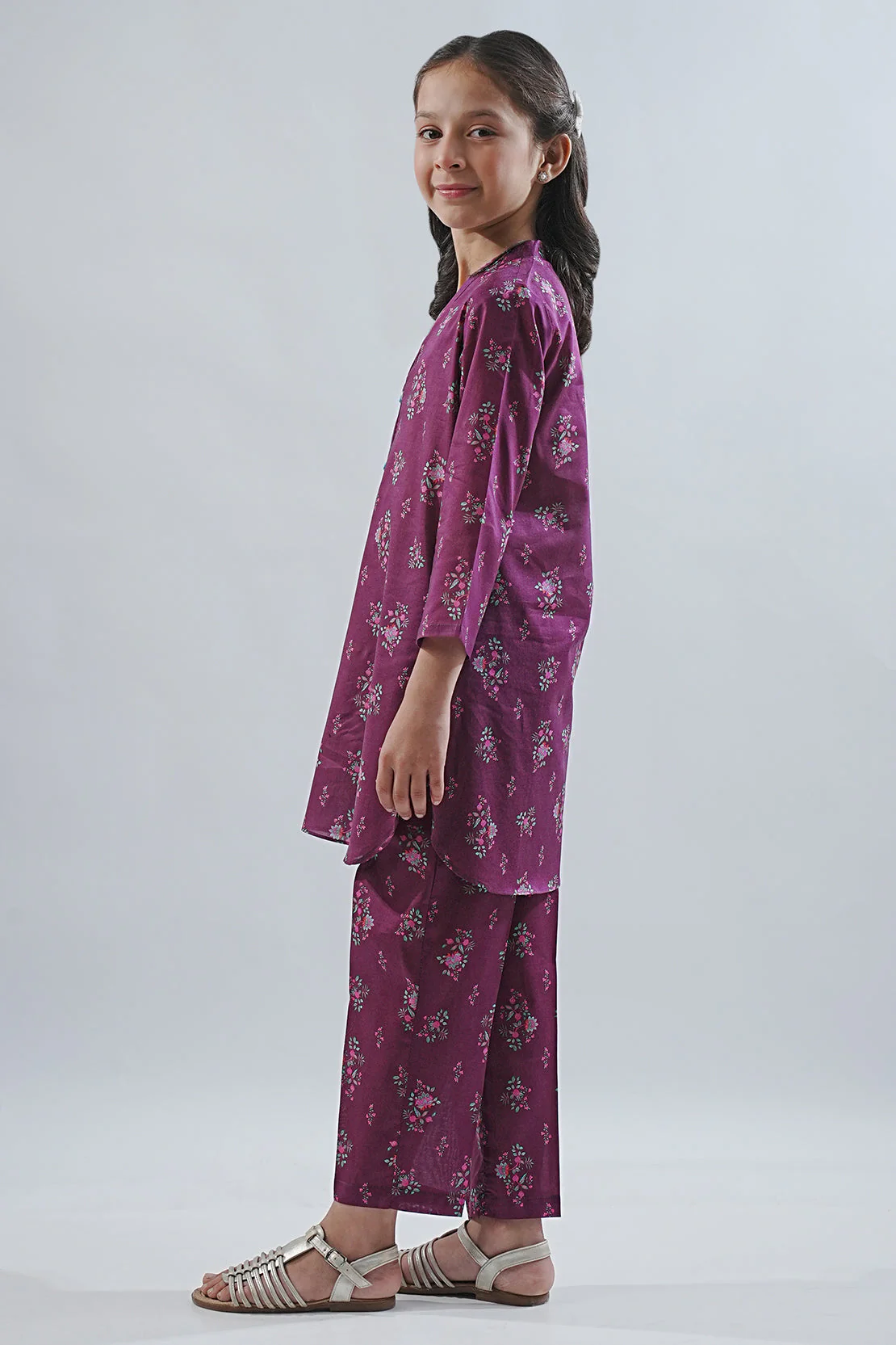 Printed Lawn Stitched 2 Piece (Shirt/Trouser) For Kids - Image 4