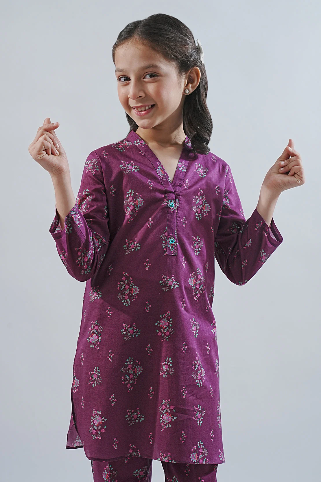 Printed Lawn Stitched 2 Piece (Shirt/Trouser) For Kids - Image 5