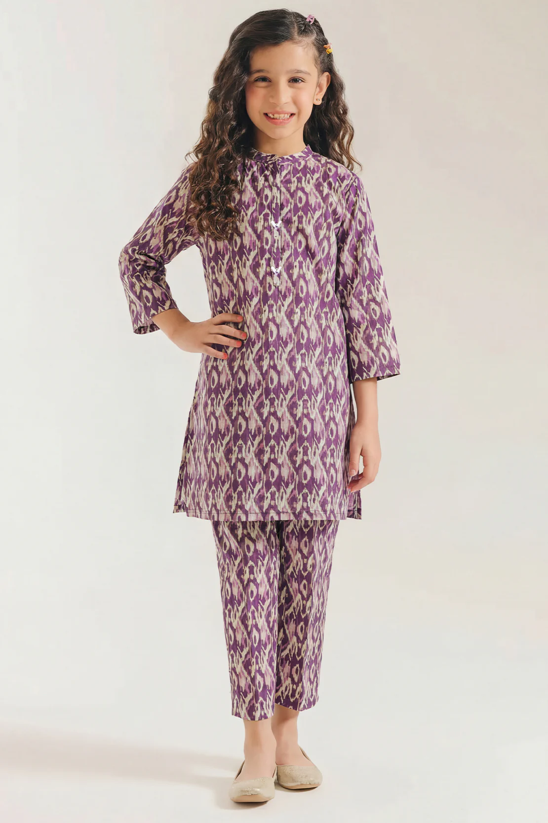 Printed Lawn Stitched 2 Piece (Shirt/Trouser)  For Kids - Image 2