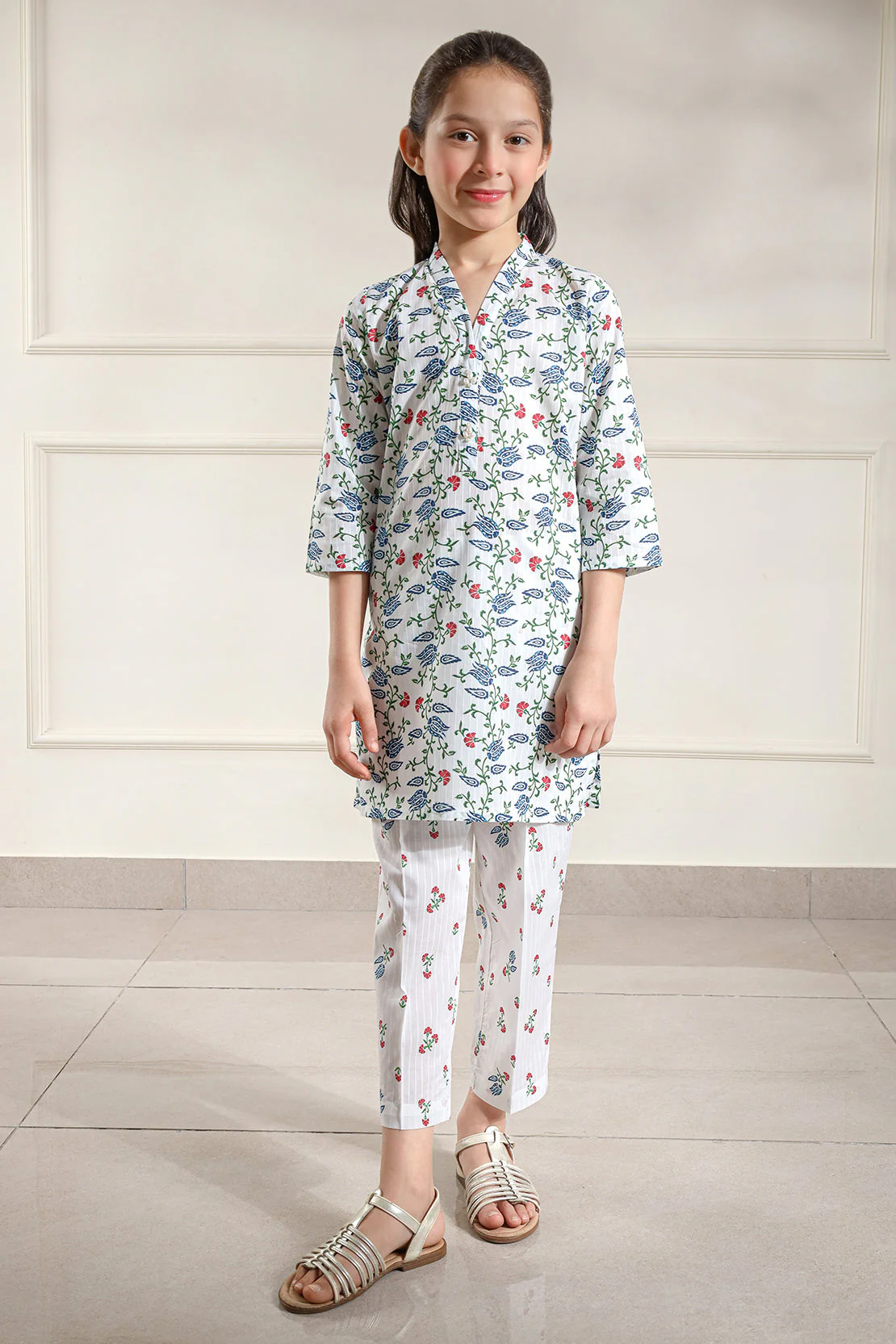 Printed Lawn Stitched 2 Piece (Shirt/Trouser) For Kids - Image 2