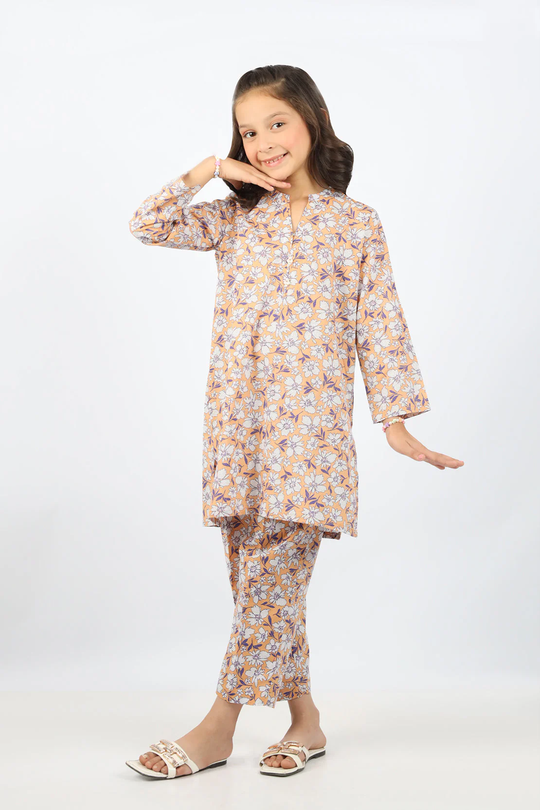 Printed Lawn Stitched 2 Piece (Shirt/Trouser) For Kids