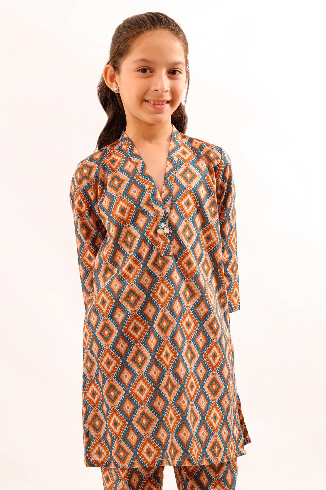 Printed Lawn Stitched 2 Piece (Shirt/Trouser)  For Kids - Image 2