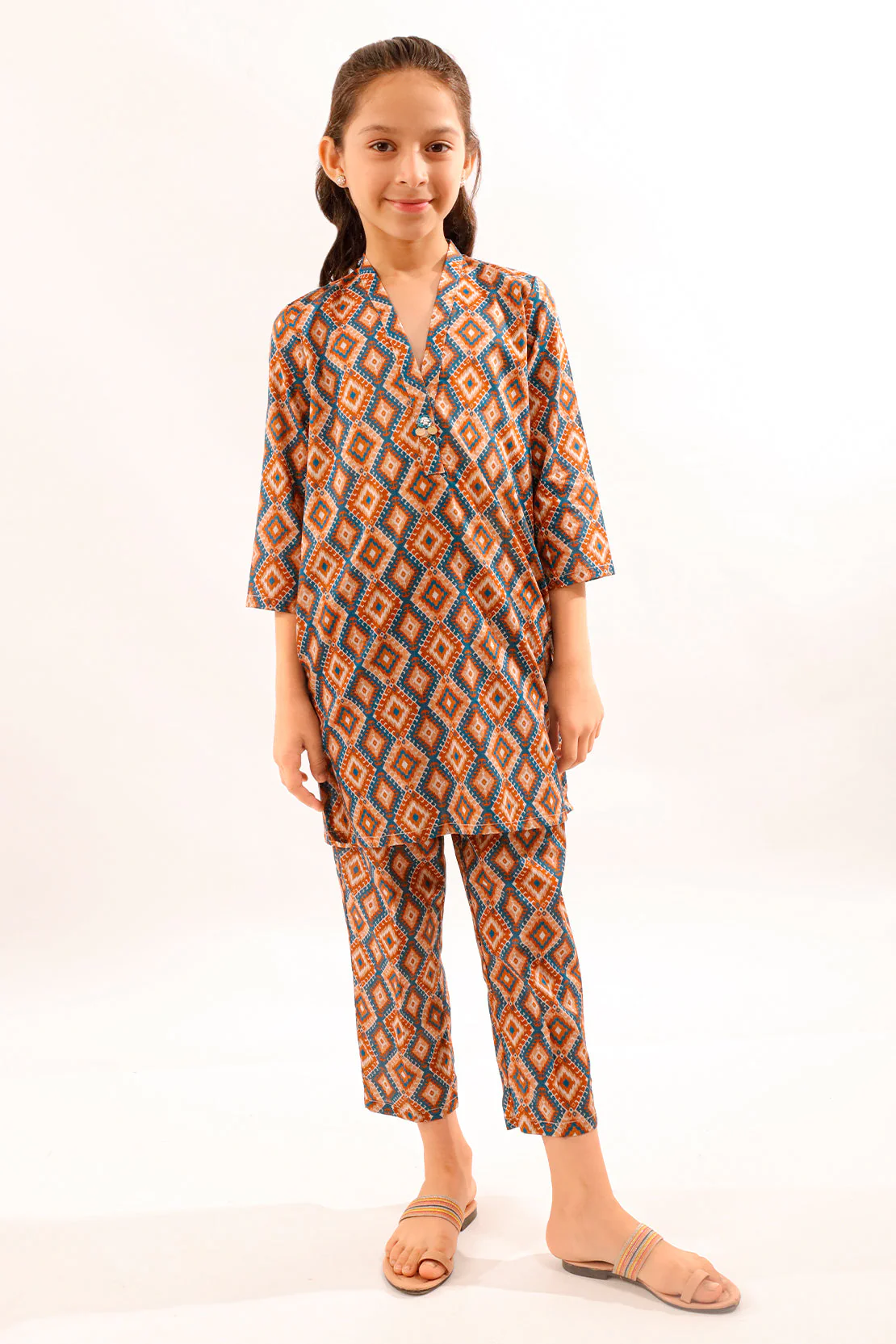 Printed Lawn Stitched 2 Piece (Shirt/Trouser)  For Kids - Image 3