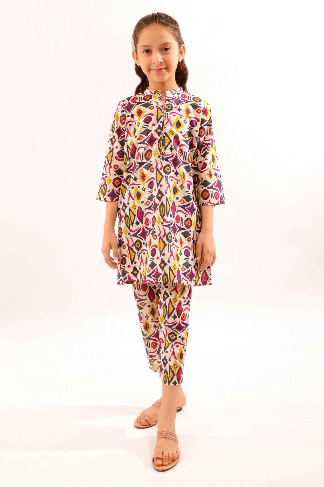 Printed Lawn Stitched 2 Piece (Shirt/Trouser)  For Kids - Image 2