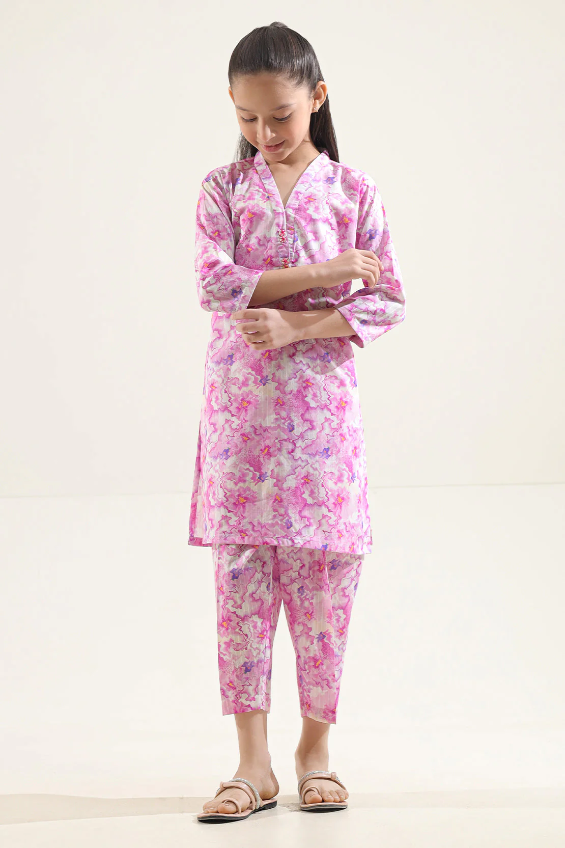 Printed Lawn Stitched 2 Piece (Shirt/Trouser) For Kids