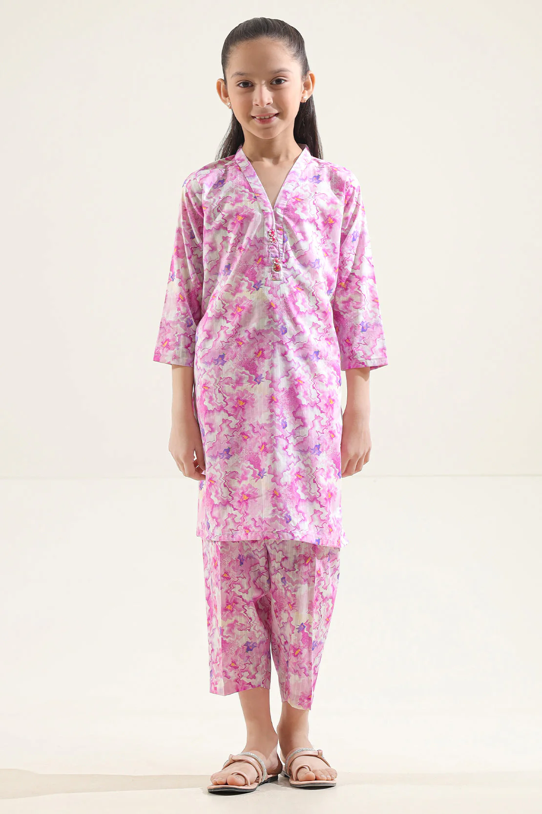 Printed Lawn Stitched 2 Piece (Shirt/Trouser) For Kids - Image 2