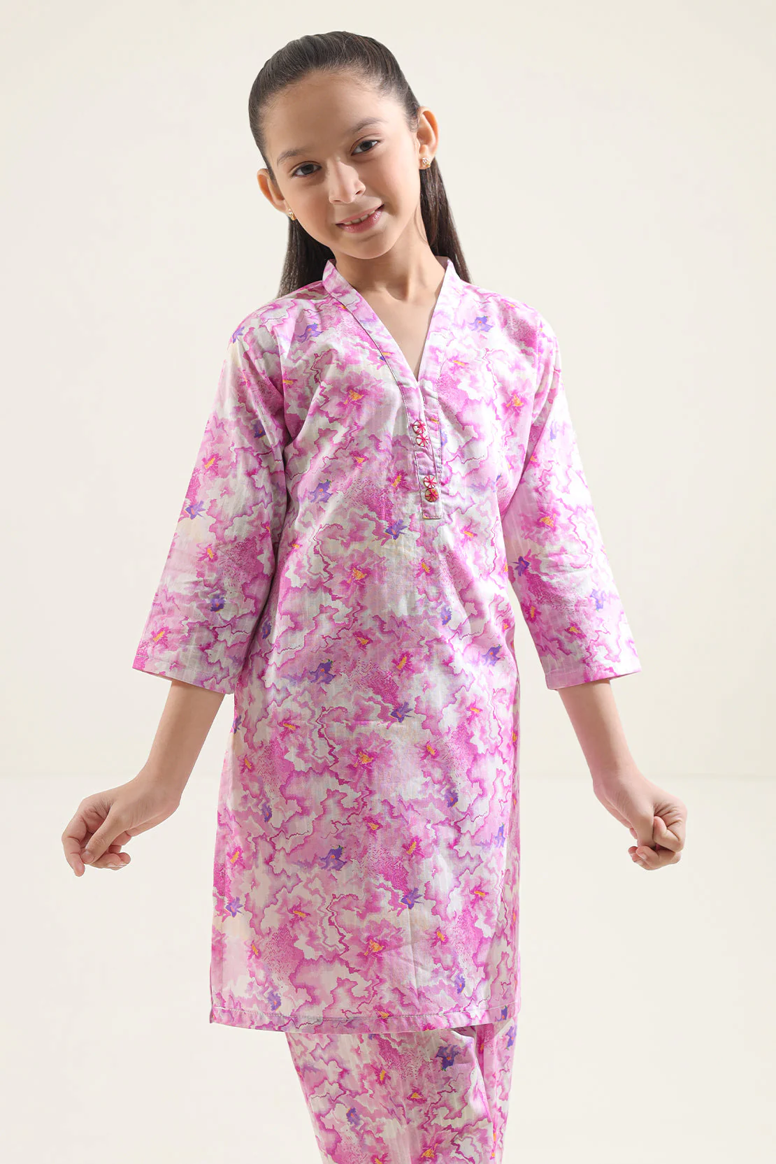Printed Lawn Stitched 2 Piece (Shirt/Trouser) For Kids - Image 4