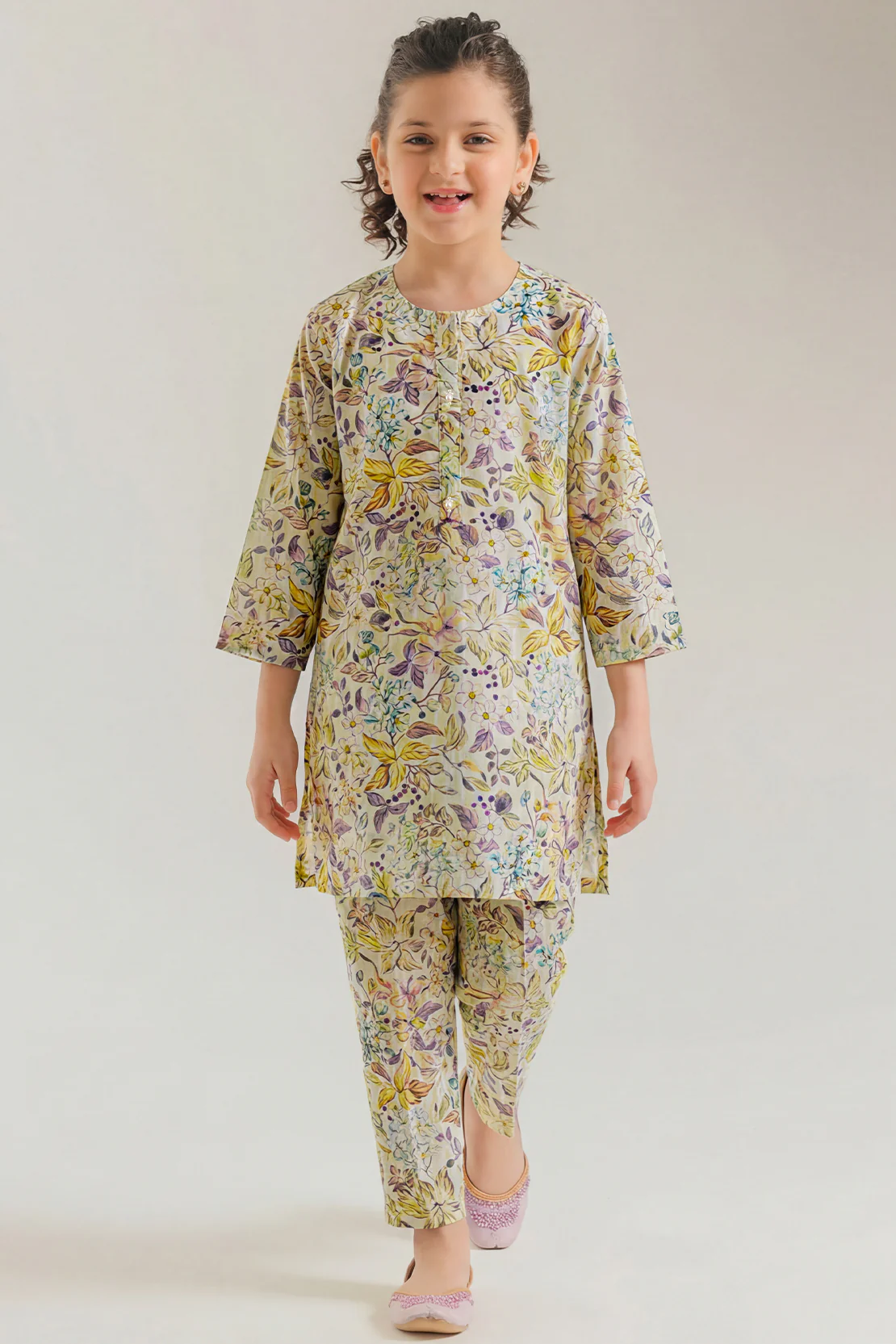 Printed Lawn Stitched 2 Piece (Shirt/Trouser) For Kids