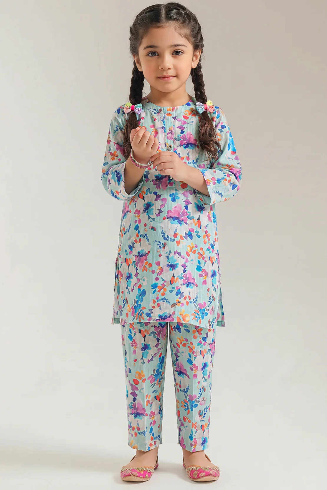 Printed Lawn Stitched 2 Piece (Shirt/Trouser) For Kids