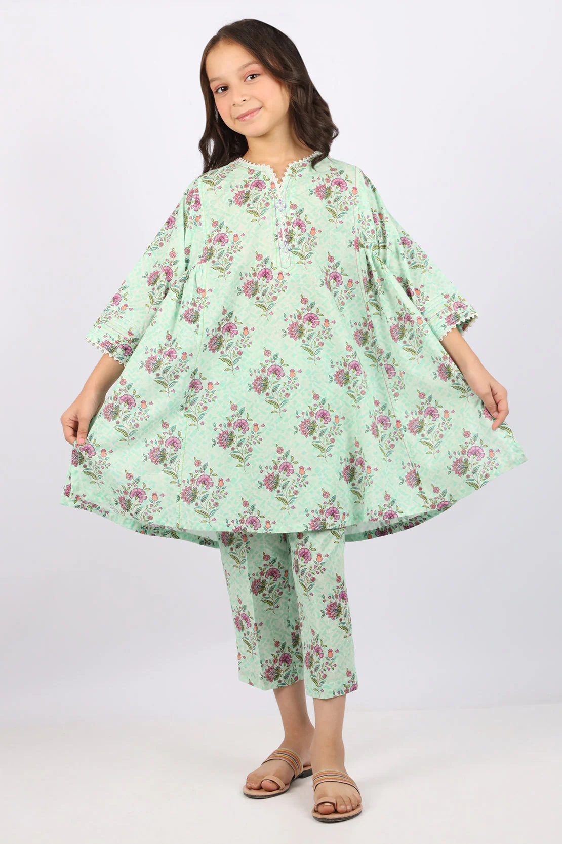 Printed Lawn Stitched 2 Piece (Shirt/Trouser) For Kids - Image 2
