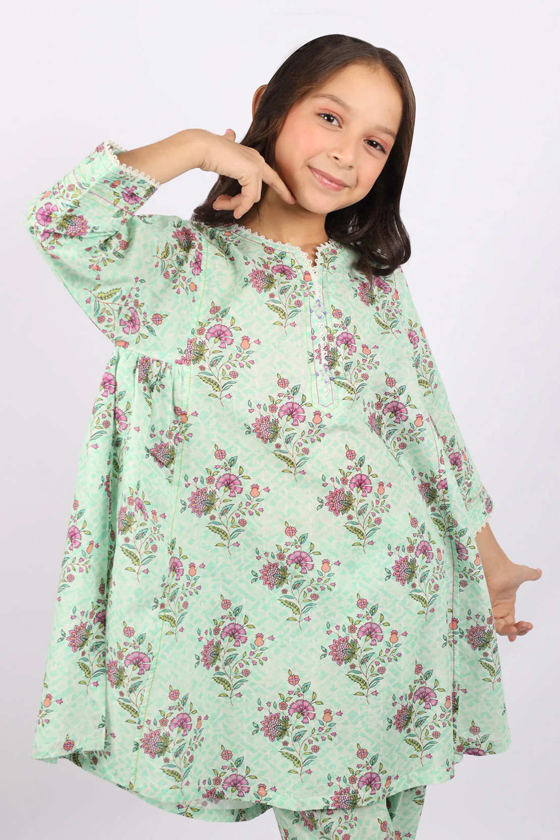Printed Lawn Stitched 2 Piece (Shirt/Trouser) For Kids - Image 3