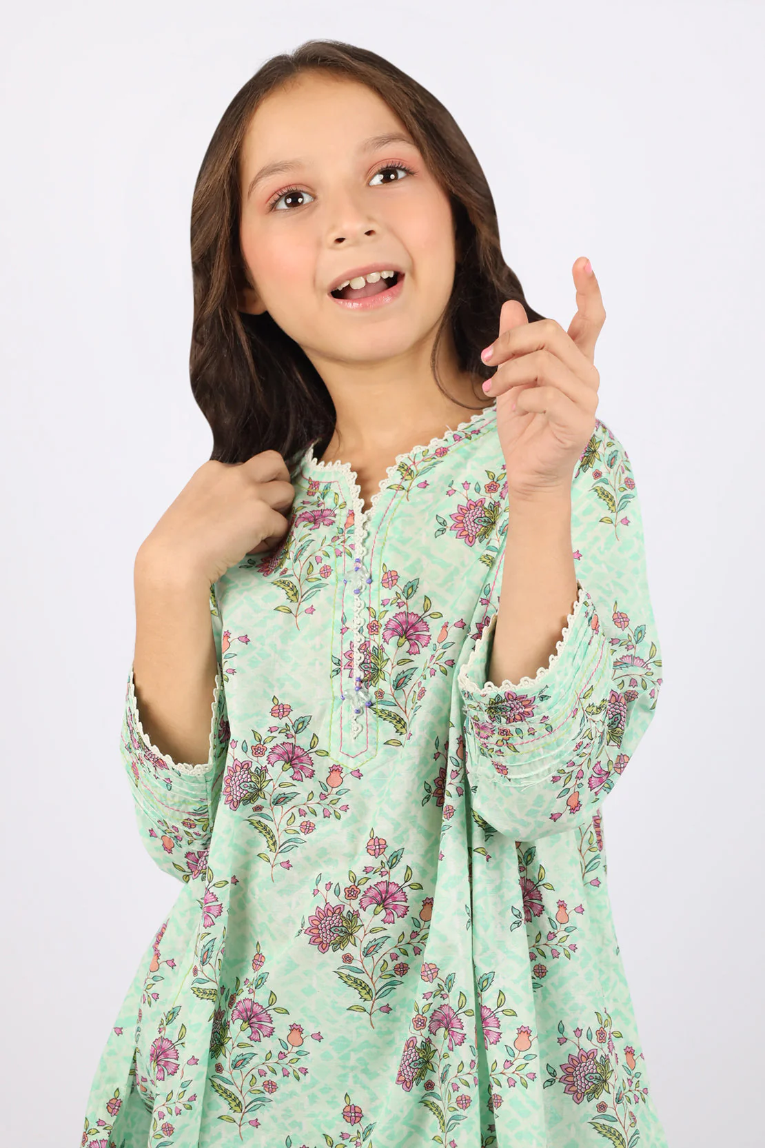 Printed Lawn Stitched 2 Piece (Shirt/Trouser) For Kids - Image 4