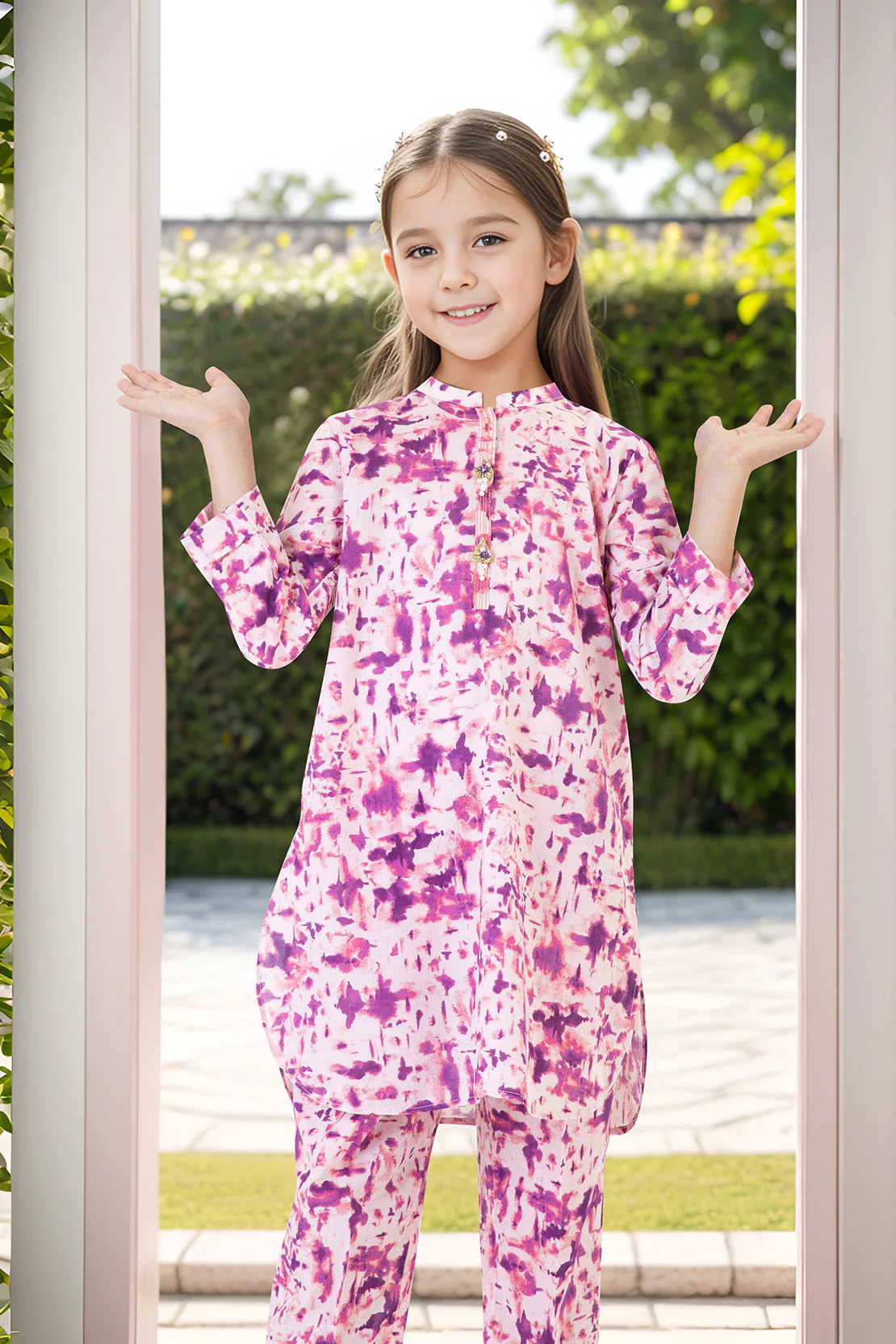 Printed Lawn Stitched 2 Piece (Shirt/Trouser)  For Kids - Image 2