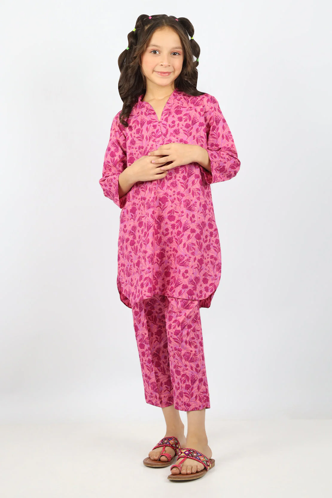 Printed Lawn Stitched 2 Piece (Shirt/Trouser)  For Kids