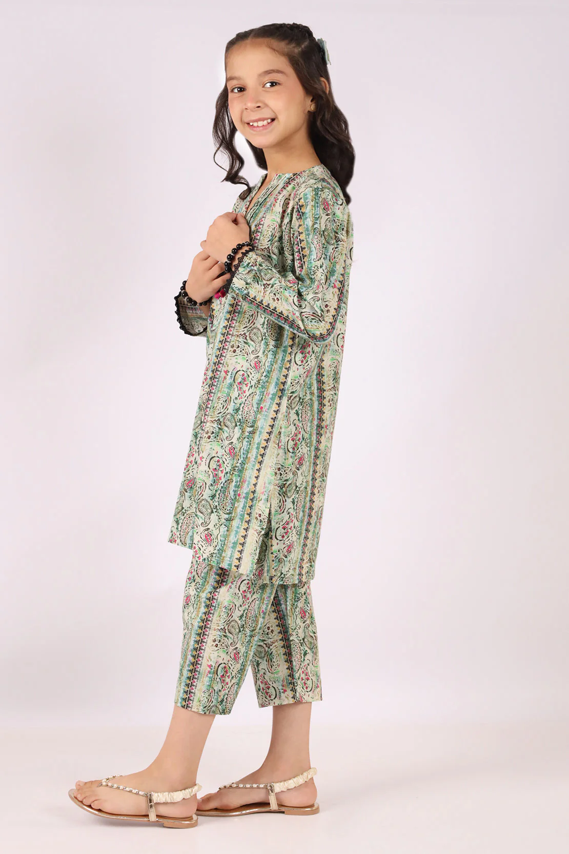 Printed Lawn Stitched 2 Piece (Shirt/Trouser)  For Kids - Image 2