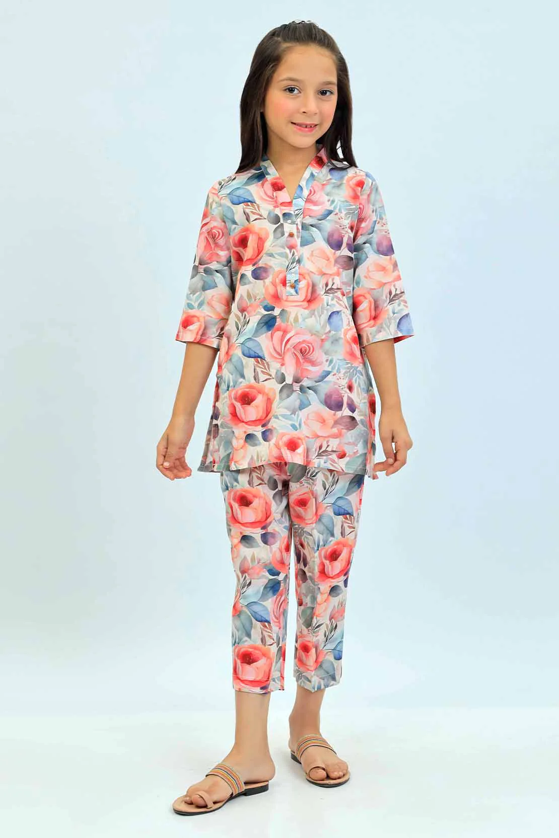 Printed Lawn Stitched 2 Piece (Shirt/Trouser)  For Kids