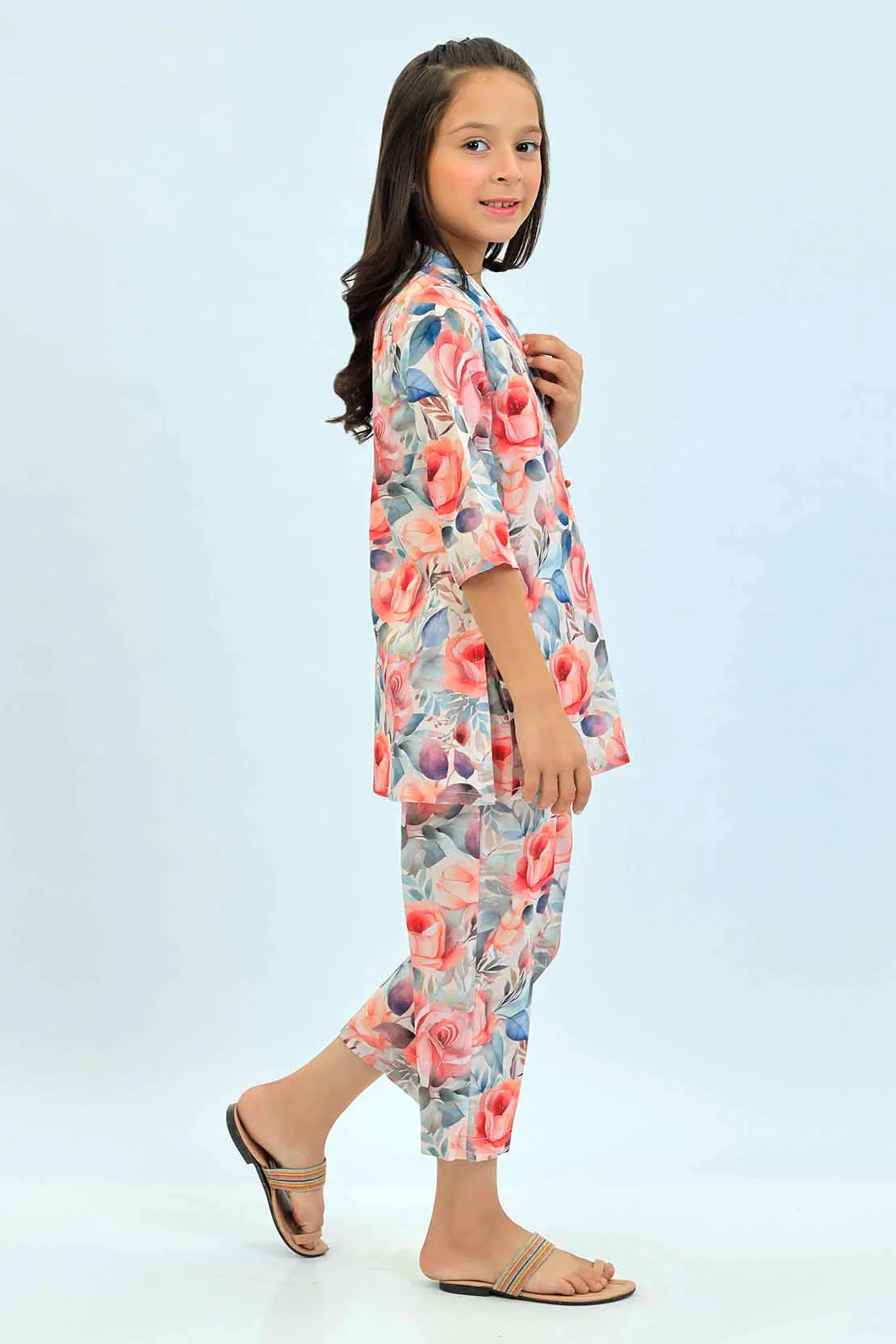 Printed Lawn Stitched 2 Piece (Shirt/Trouser)  For Kids - Image 4