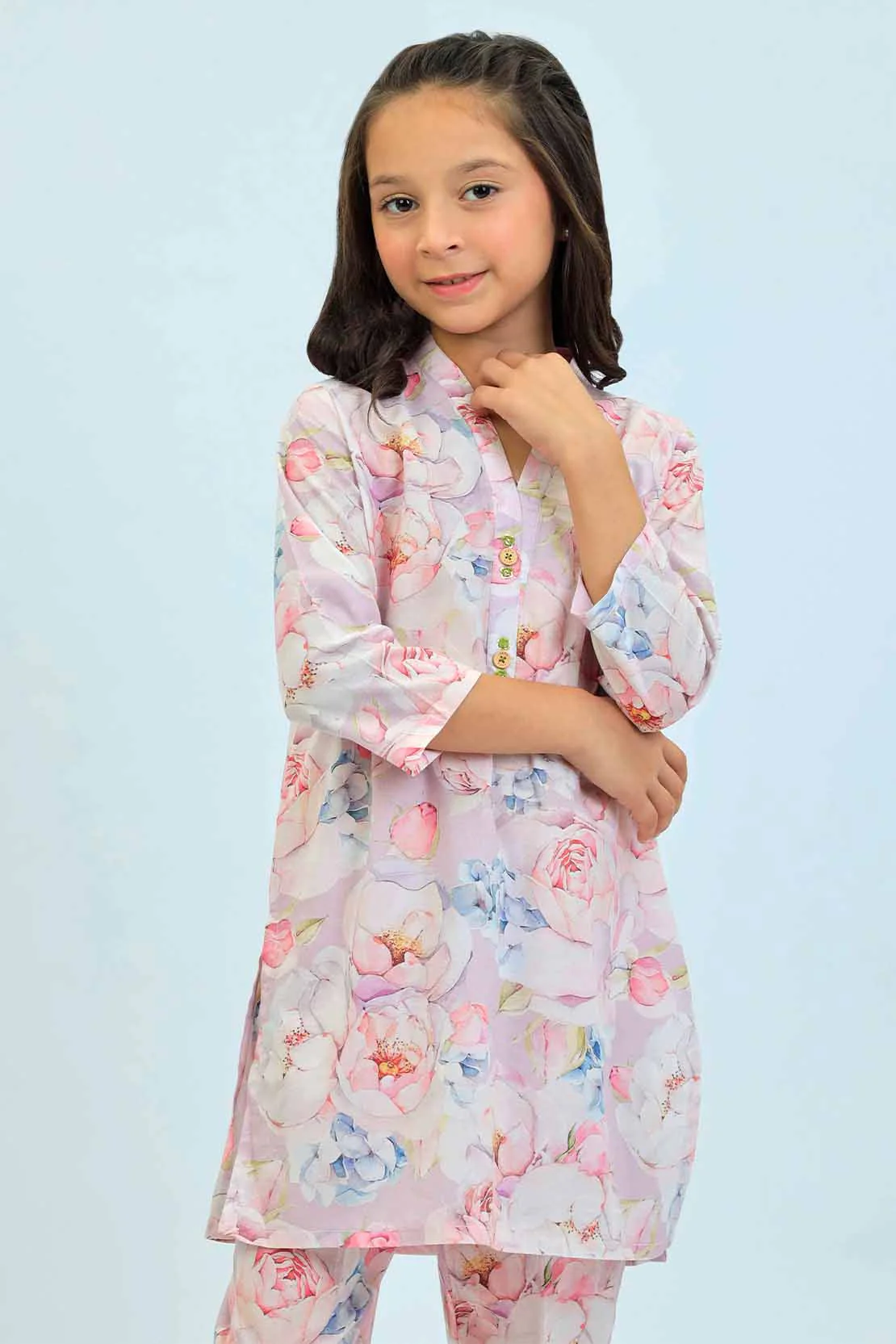 Printed Lawn Stitched 2 Piece (Shirt/Trouser) For Kids - Image 2
