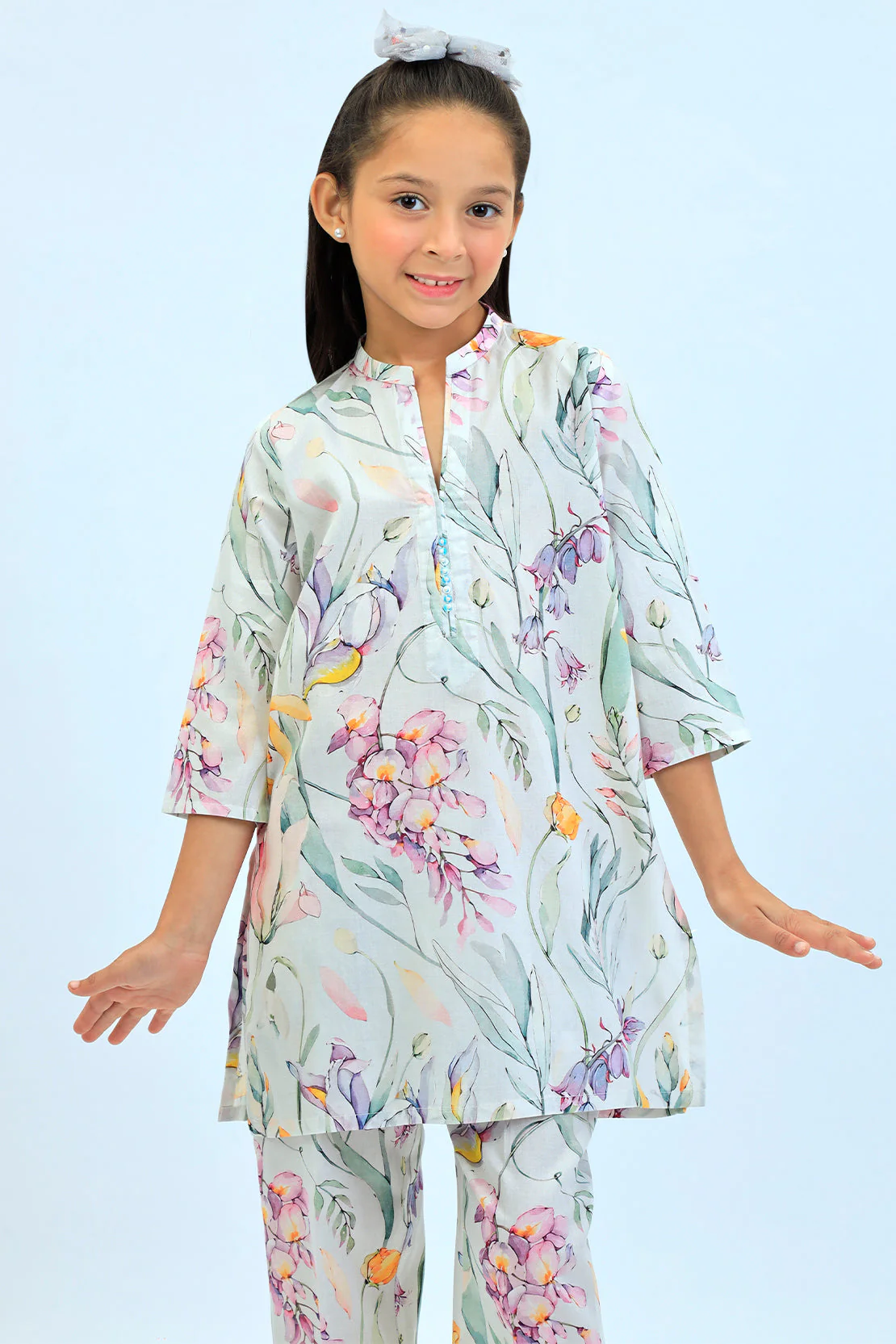 Printed Lawn Stitched 2 Piece (Shirt/Trouser) For Kids - Image 2