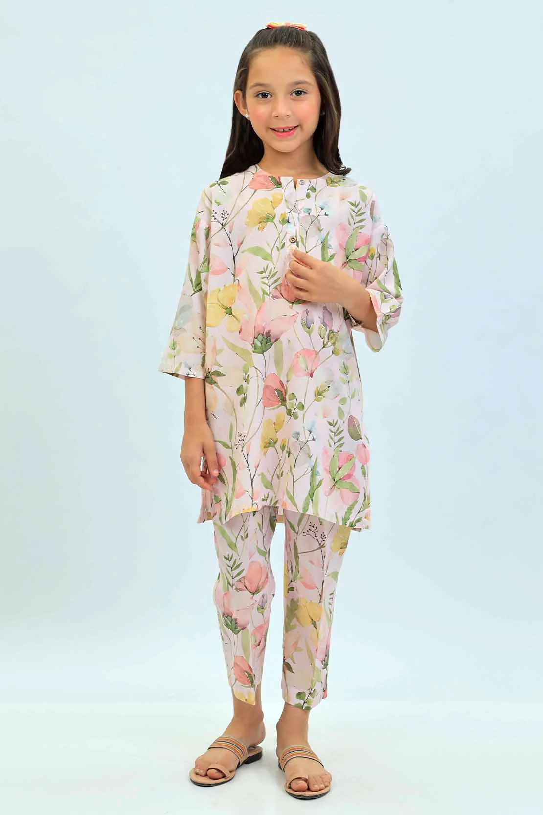 Printed Lawn Stitched 2 Piece (Shirt/Trouser)  For Kids