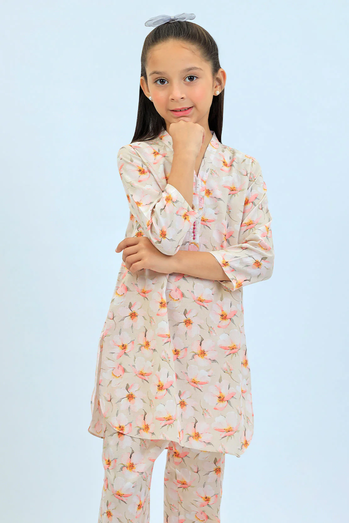 Printed Lawn Stitched 2 Piece (Shirt/Trouser)  For Kids - Image 3