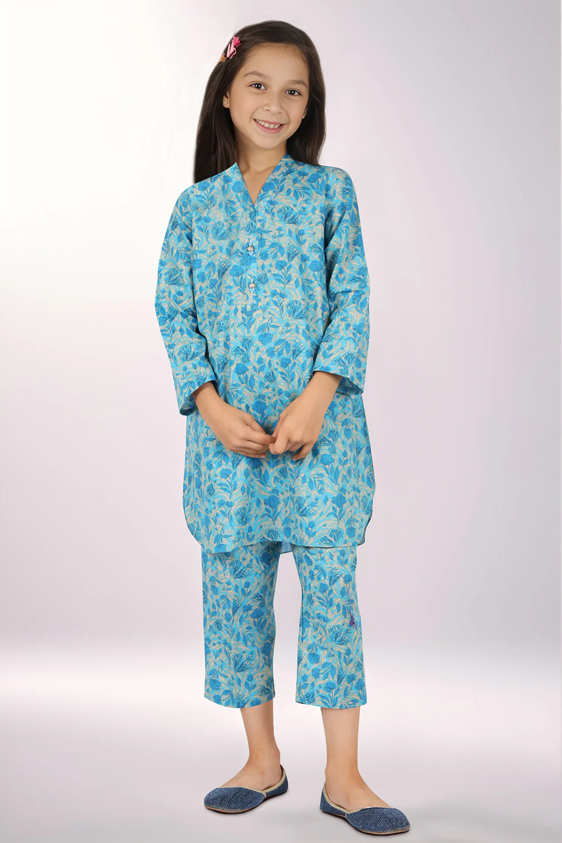 Printed Lawn Stitched 2 Piece (Shirt/Trouser) For Kids