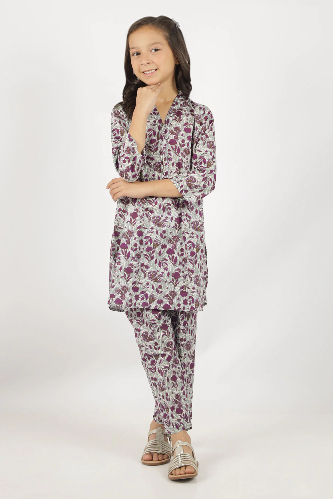 Printed Lawn Stitched 2 Piece (Shirt/Trouser) For Kids