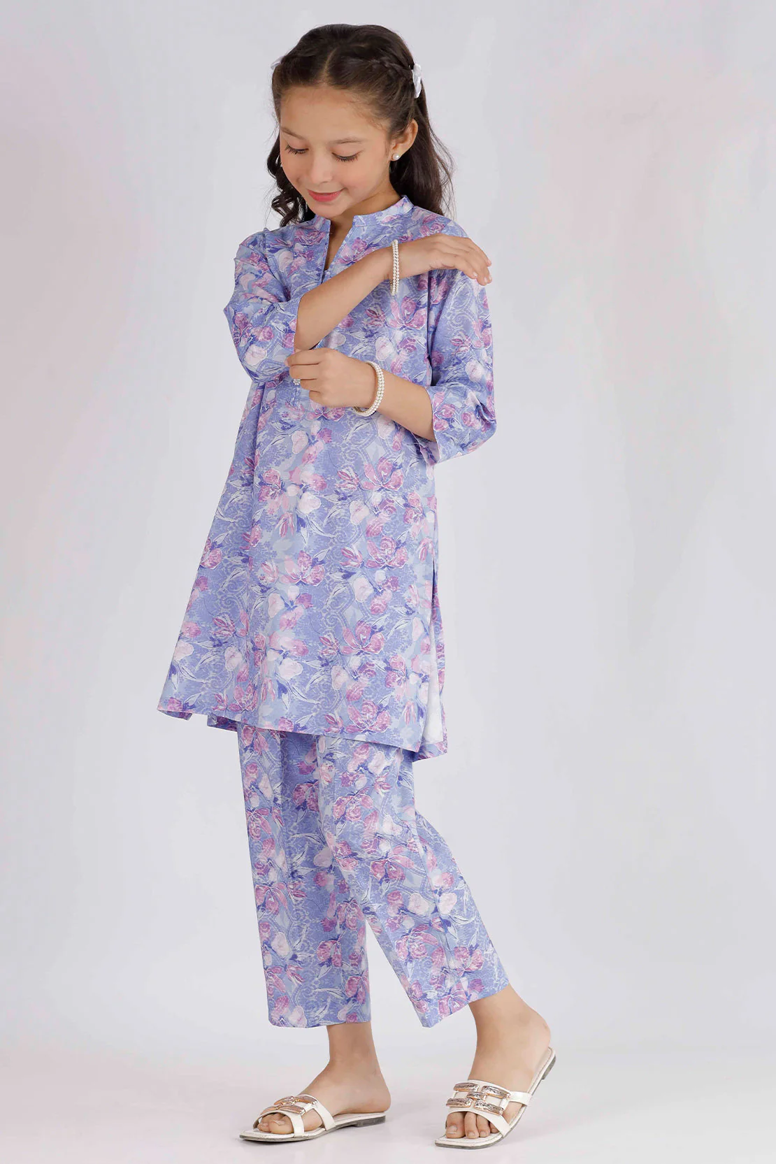 Printed Lawn Stitched 2 Piece (Shirt/Trouser)  For Kids