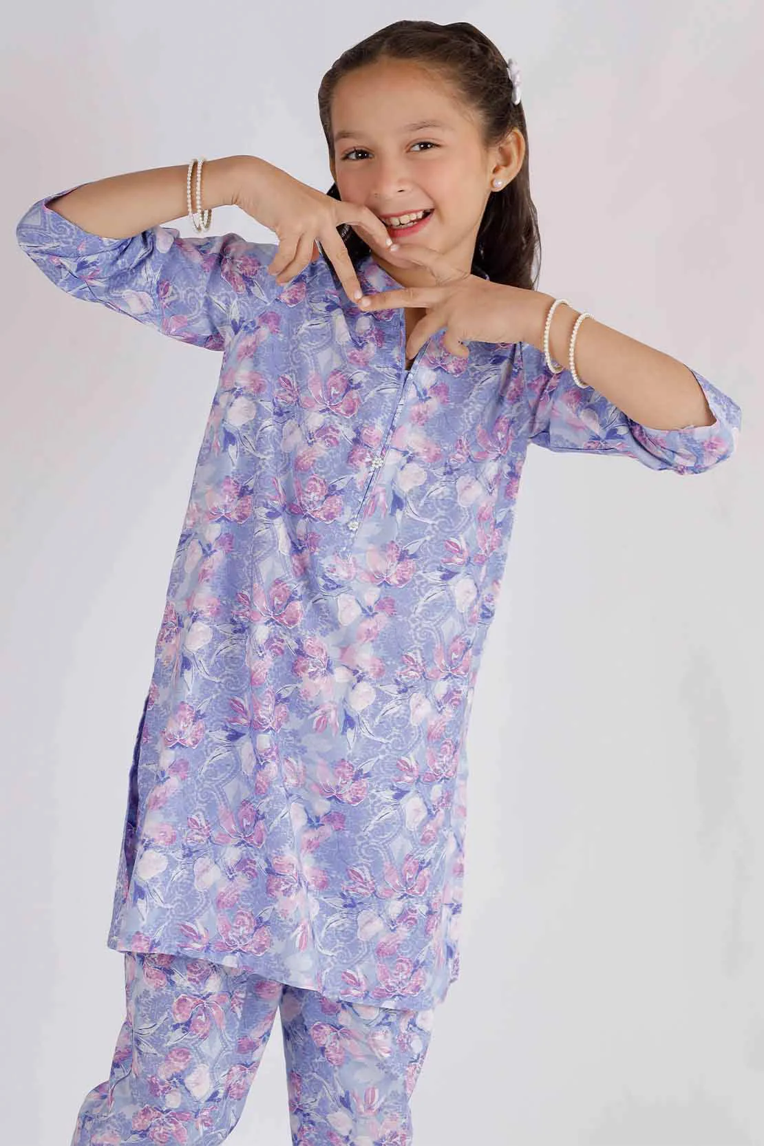 Printed Lawn Stitched 2 Piece (Shirt/Trouser)  For Kids - Image 3