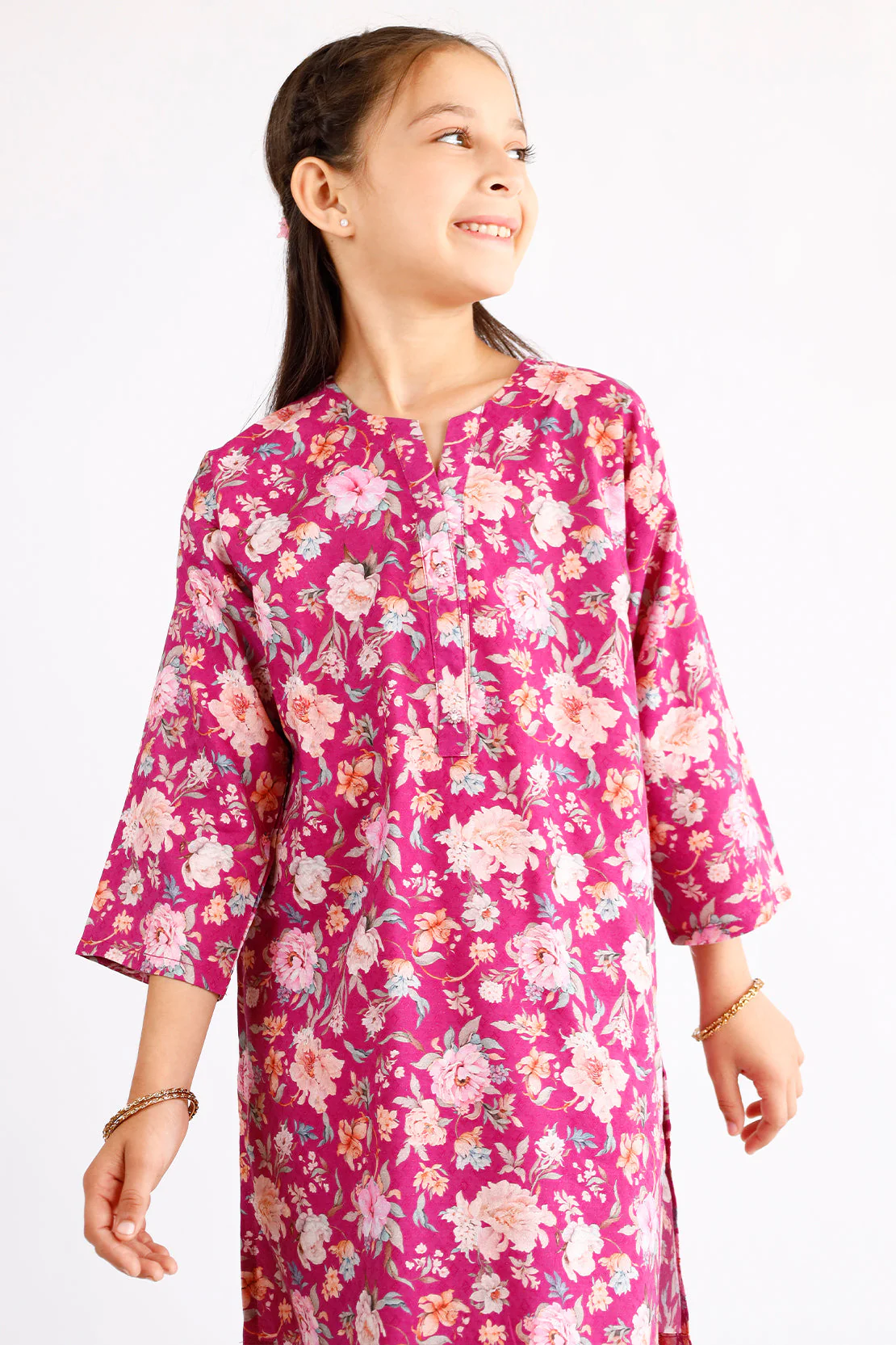 Printed Lawn Stitched 2 Piece (Shirt/Trouser) For Kids - Image 4