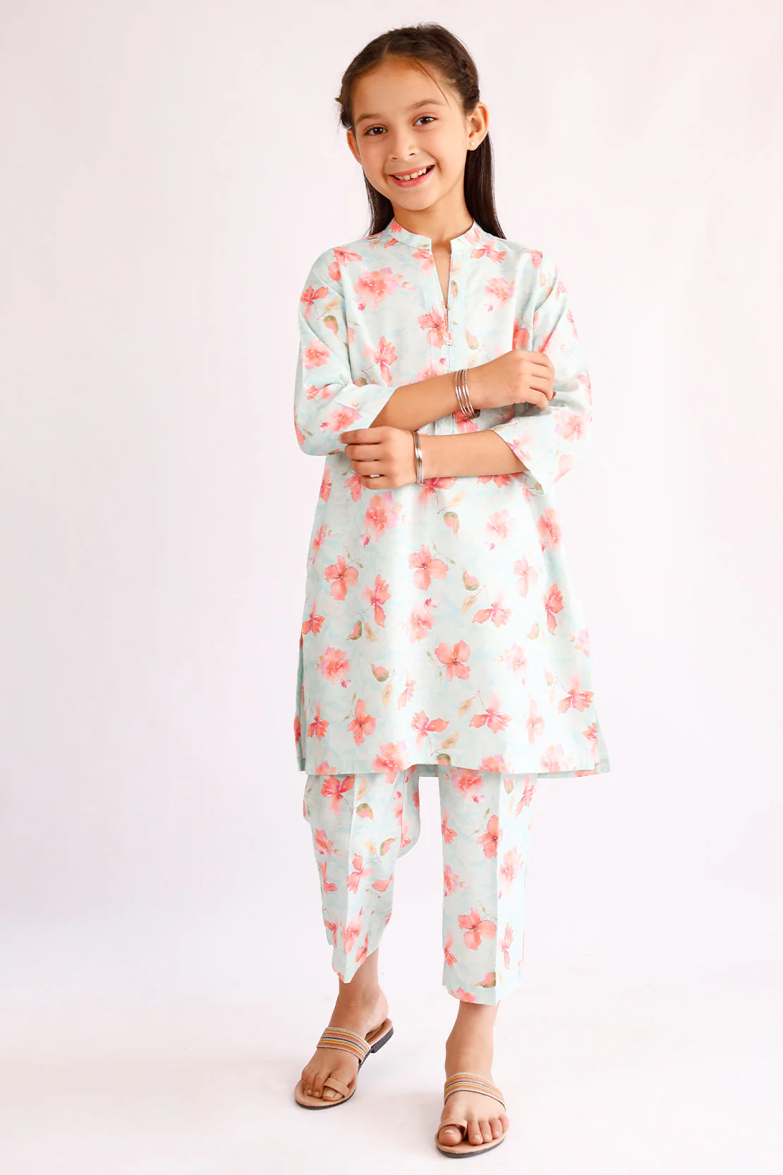 Printed Lawn Stitched 2 Piece (Shirt/Trouser)  For Kids - Image 2