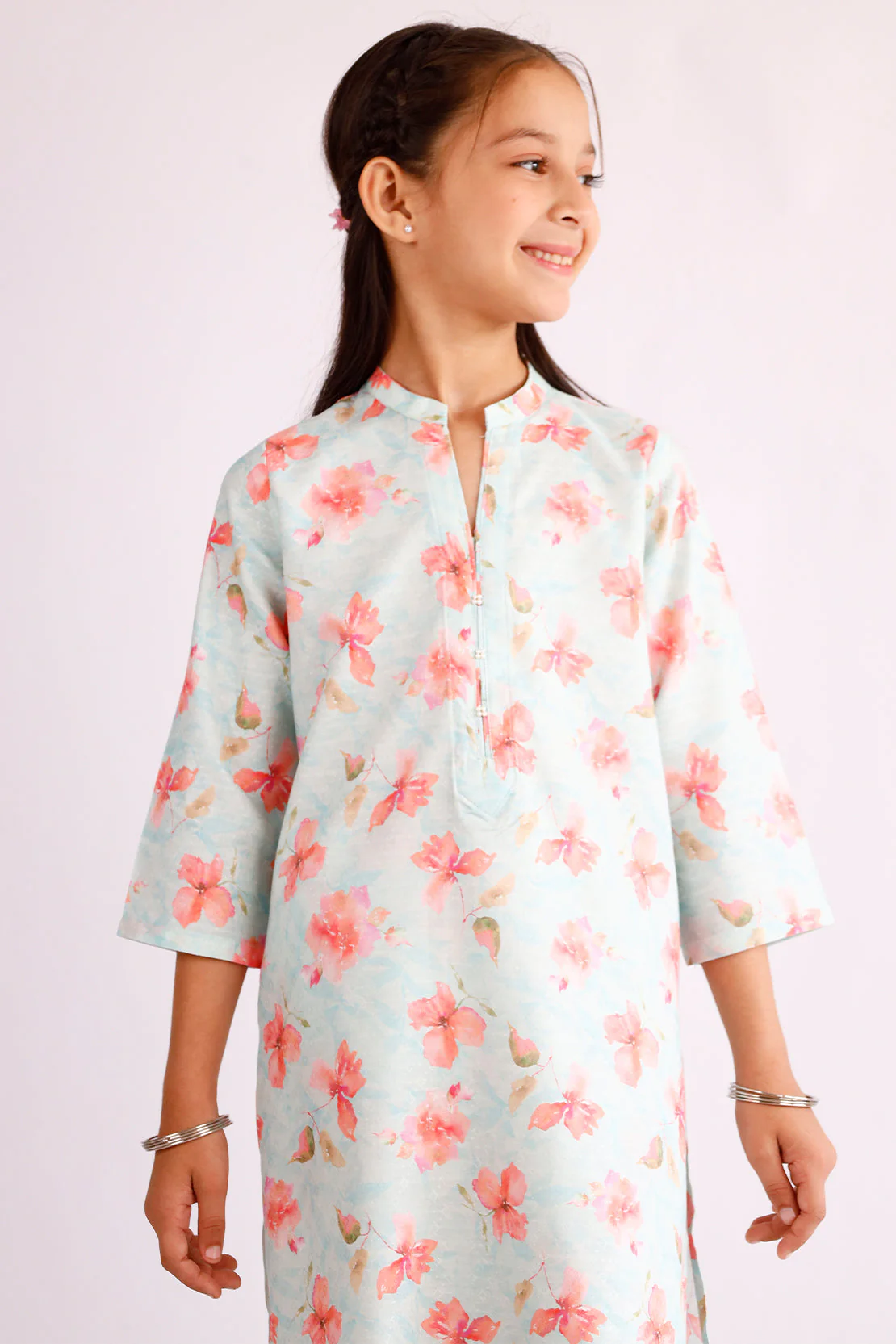 Printed Lawn Stitched 2 Piece (Shirt/Trouser)  For Kids - Image 4