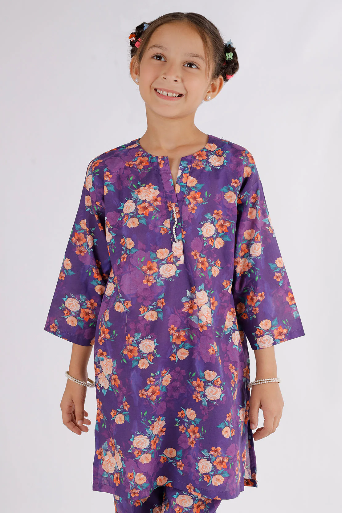 Printed Lawn Stitched 2 Piece (Shirt/Trouser)  For Kids - Image 2