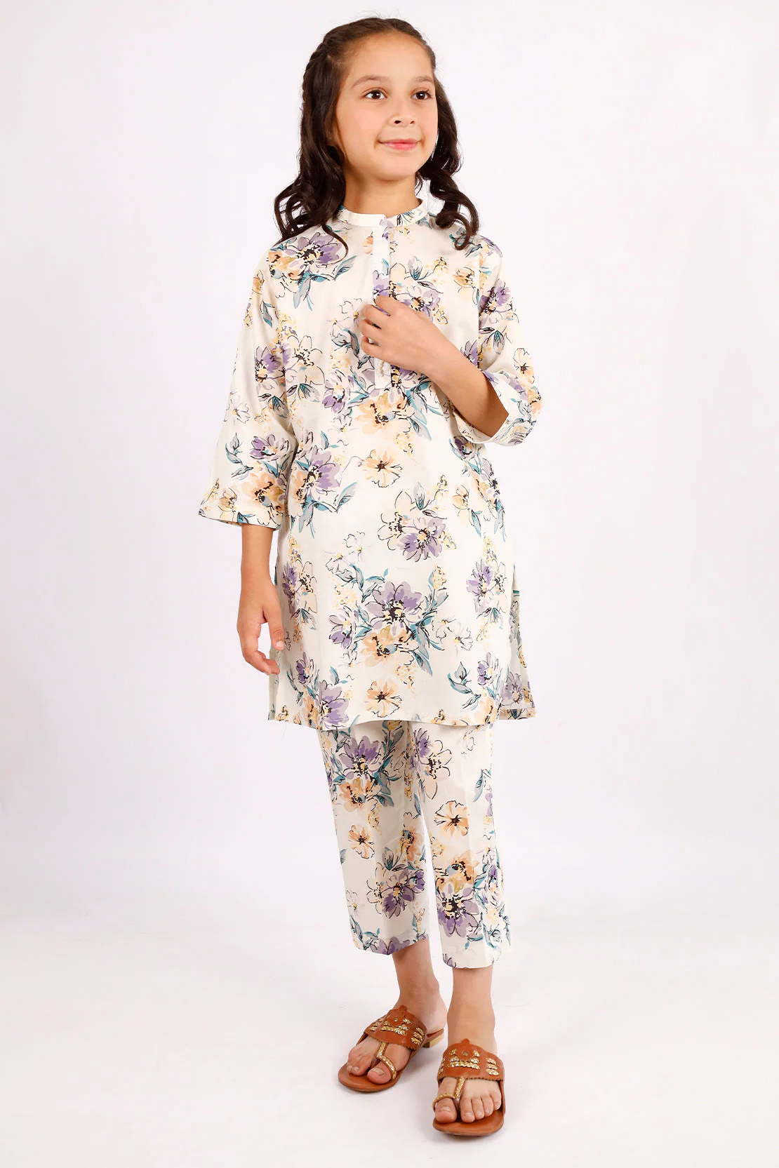 Printed Lawn Stitched 2 Piece (Shirt/Trouser) For Kids