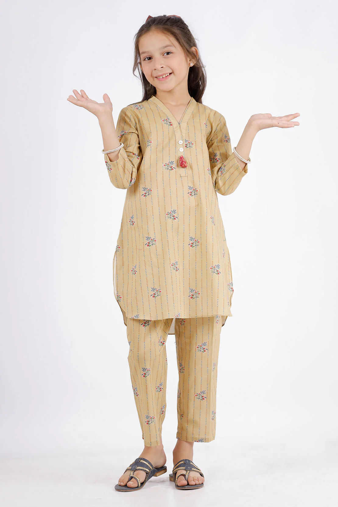 Printed Lawn Stitched 2 Piece (Shirt/Trouser)  For Kids - Image 2