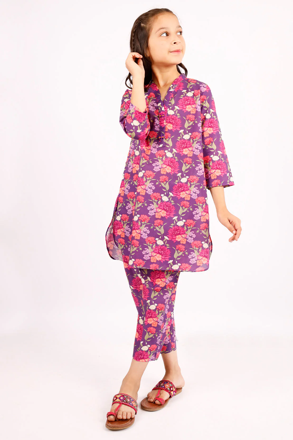 Printed Lawn Stitched 2 Piece (Shirt/Trouser) For Kids