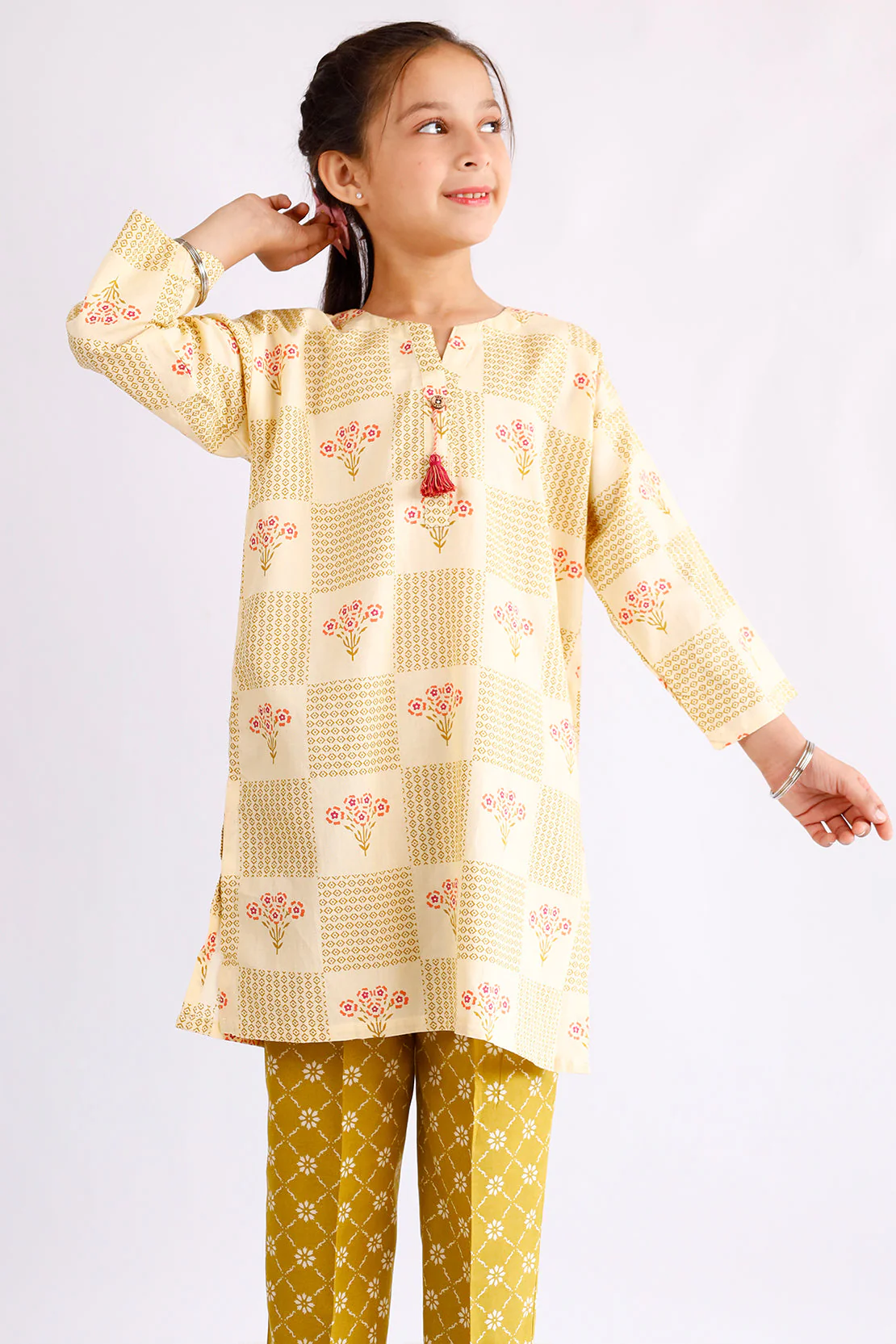 Printed Lawn Stitched 2 Piece (Shirt/Trouser) For Kids - Image 4
